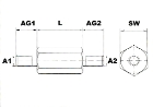 Enquiry spacer bolts with male/male thread